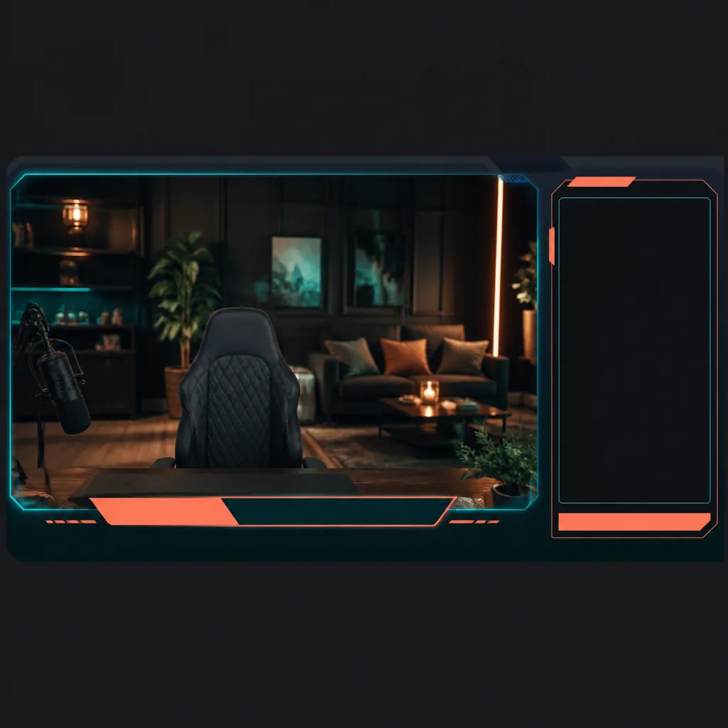 Just-chatting OBS scene layout with a large webcam frame and lower-third nameplate